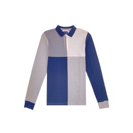 Design color matching gray white blue long sleeve polo shirt customized color contrast men's polo shirt polo shirt design company patchwork P1455 Design color matching gray white blue long sleeve polo shirt customized color contrast men's polo shirt polo shirt design company patchwork P1455